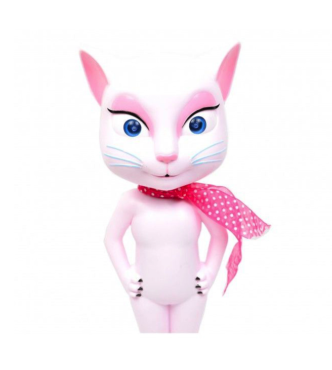 UB Pisicuta vorbitoare Talking Angela ALB cu sunete si lumini 20 CM